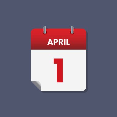 Takvim tarihi ay simgesi düz Nisan vektörü