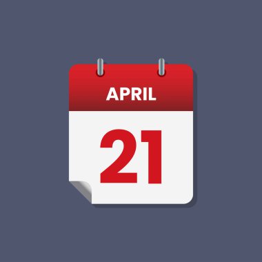 Takvim tarihi ay simgesi düz Nisan vektörü