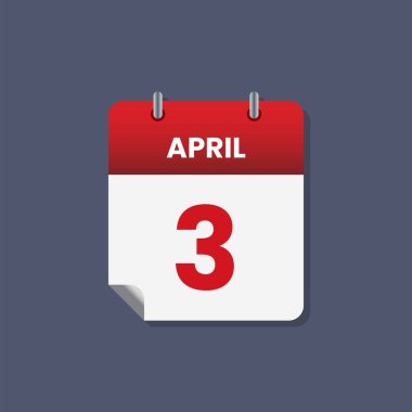 Takvim tarihi ay simgesi düz Nisan vektörü