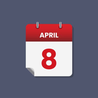 Takvim tarihi ay simgesi düz Nisan vektörü