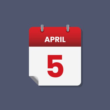 Takvim tarihi ay simgesi düz Nisan vektörü