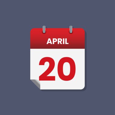 Takvim tarihi ay simgesi düz Nisan vektörü