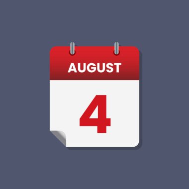Takvim tarihi ay simgesi düz Ağustos vektörü