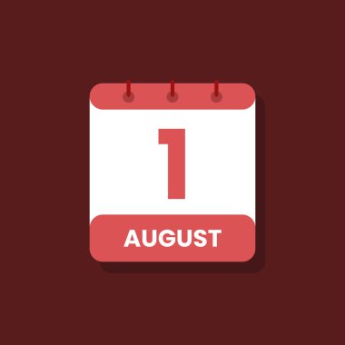 Takvim tarihi ay simgesi düz Ağustos vektörü