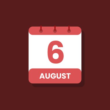 Takvim tarihi ay simgesi düz Ağustos vektörü