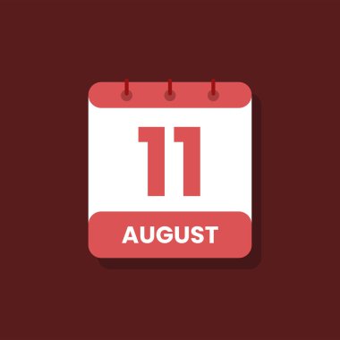 Takvim tarihi ay simgesi düz Ağustos vektörü