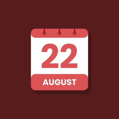 Takvim tarihi ay simgesi düz Ağustos vektörü