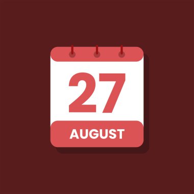 Takvim tarihi ay simgesi düz Ağustos vektörü