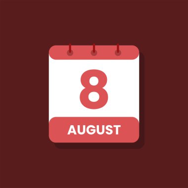 Takvim tarihi ay simgesi düz Ağustos vektörü