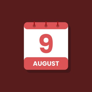 Takvim tarihi ay simgesi düz Ağustos vektörü