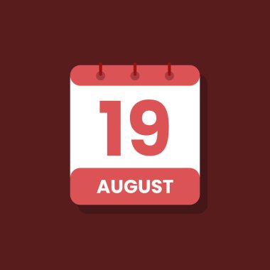 Takvim tarihi ay simgesi düz Ağustos vektörü