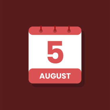 Takvim tarihi ay simgesi düz Ağustos vektörü