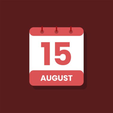 Takvim tarihi ay simgesi düz Ağustos vektörü