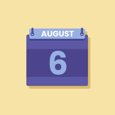 Takvim tarihi ay simgesi düz Ağustos vektörü