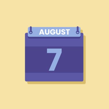 Takvim tarihi ay simgesi düz Ağustos vektörü