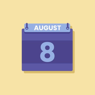 Takvim tarihi ay simgesi düz Ağustos vektörü