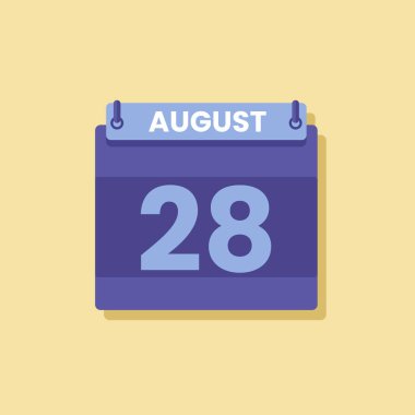 Takvim tarihi ay simgesi düz Ağustos vektörü