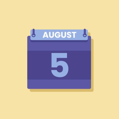 Takvim tarihi ay simgesi düz Ağustos vektörü