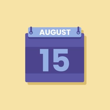Takvim tarihi ay simgesi düz Ağustos vektörü