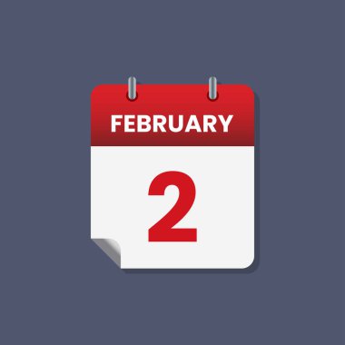 Takvim tarihi ay simgesi düz Şubat vektörü