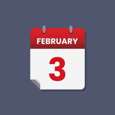 Takvim tarihi ay simgesi düz Şubat vektörü