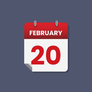 Takvim tarihi ay simgesi düz Şubat vektörü