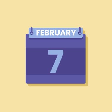 Takvim tarihi ay simgesi düz Şubat vektörü