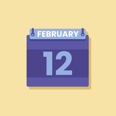 Takvim tarihi ay simgesi düz Şubat vektörü