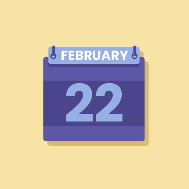 Takvim tarihi ay simgesi düz Şubat vektörü