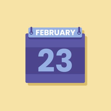 Takvim tarihi ay simgesi düz Şubat vektörü