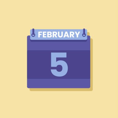 Takvim tarihi ay simgesi düz Şubat vektörü