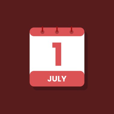 Takvim tarihi ay simgesi düz Temmuz vektörü