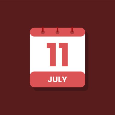 Takvim tarihi ay simgesi düz Temmuz vektörü