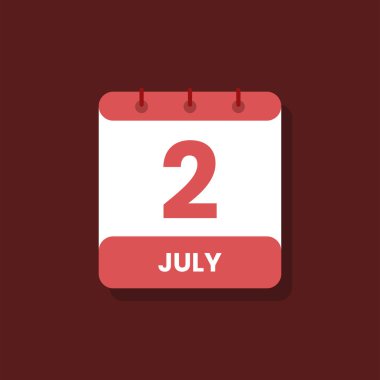 Takvim tarihi ay simgesi düz Temmuz vektörü