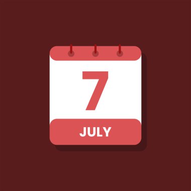 Takvim tarihi ay simgesi düz Temmuz vektörü