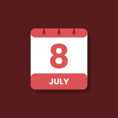 Takvim tarihi ay simgesi düz Temmuz vektörü