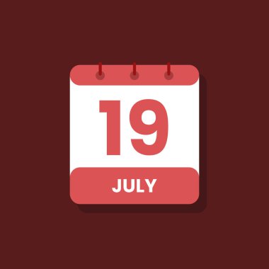 Takvim tarihi ay simgesi düz Temmuz vektörü