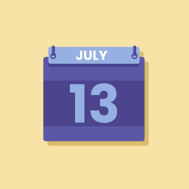 Takvim tarihi ay simgesi düz Temmuz vektörü