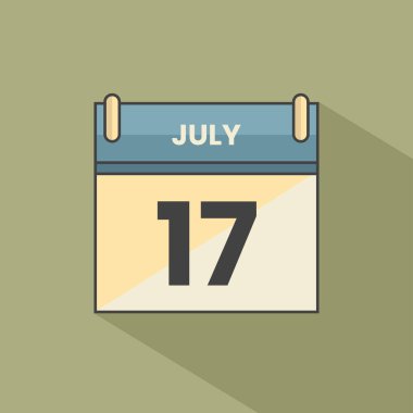 Takvim tarihi ay simgesi düz Temmuz vektörü