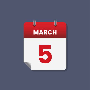 Takvim tarihi ay simgesi düz yürüyüş vektörü