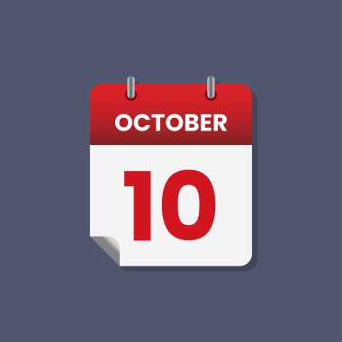 Takvim tarihi ay simgesi düz Ekim vektörü