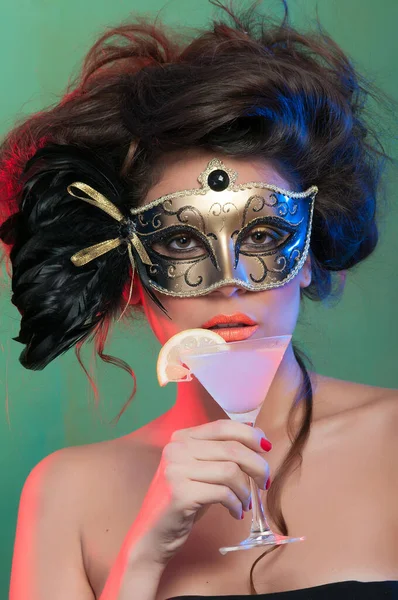 Woman Colorful Carnival Mask Royalty Free Stock Images