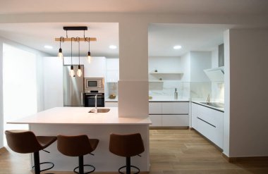 modern kitchen in a house equipped with all its appliances