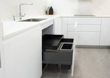 modern kitchen perfectly equipped with its appliances in a house