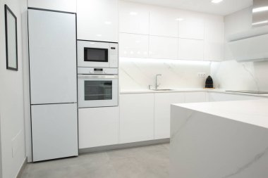 modern kitchen perfectly equipped with its appliances in a house