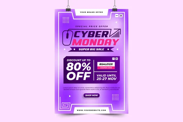 stock vector Cyber Monday flyer or poster design template easy to customize simple and elegant design