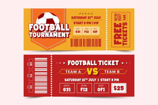 stock vector Football tournament, sport event ticket design template easy to customize simple and elegant design