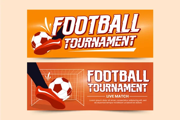 Voetbal Toernooi Sport Evenement Banner Ontwerp Sjabloon Gemakkelijk Aan Passen — Stockvector