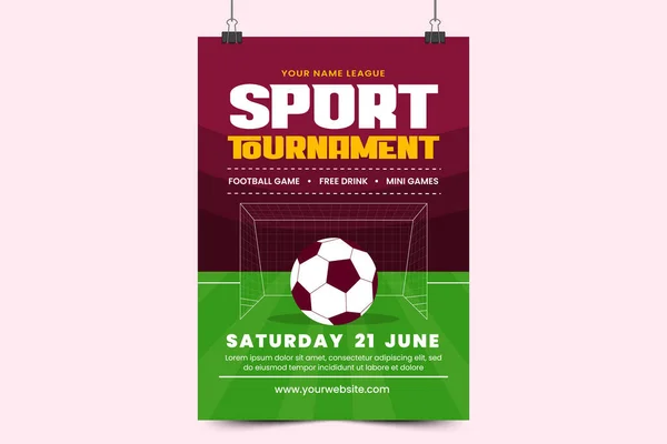 Futbol turnuvası, spor olayı broşürü ya da poster tasarımı basit ve zarif tasarımı özelleştirmesi kolay