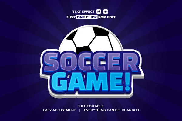 Sport Soccer Game Event Vector Text Effect Editable Simply Write — Stockvector